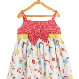 612 League Kids Red Printed Dress-image-3