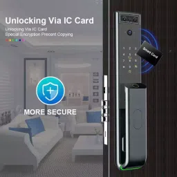 GOLENS Digital Door Lock with Fingerprint Camera Biometric Black Grey, X12 image 5