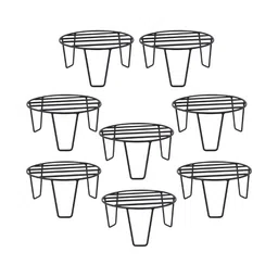 AYMH Black 8 Pieces Metal Plant Stands-image-72