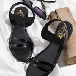 Shoetopia Strap Detailed Sandals - Black-picture-29