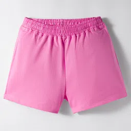 Kookie Kids India Looper Knit Above Knee Length Solid Colour Shorts - Pink-picture-16