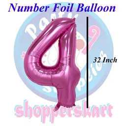 Shopperskart 4th Number Foil Balloon Pink - Height 81 cm image 2