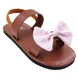 The Madras Trunk Bow Applique Detailed Sandals - Brown image 4