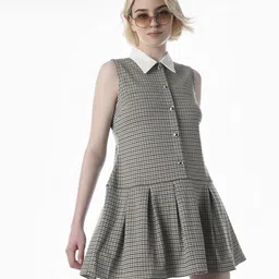 ONLY Checked Drop-Waist Mini Dress-picture-16