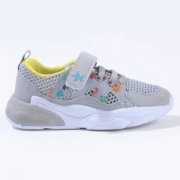 Cute Walk By Babyhug Velcro Closure Sneakers With Lace Detailing - Grey image 4