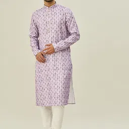 Arihant Rai Sinha Men Ethnic Motifs Printed Regular Pure Cotton Kurta with Churidar image 4
