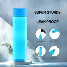 Aura Black & Blue 24 Piece Plastic Solid Water Bottle-1000ML image 3