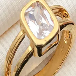 KETMERA Gold Plated Artificial Stones Studded Finger Ring image 3