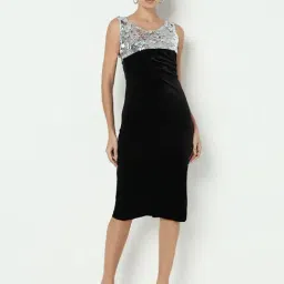 SHOWOFFFF Black Embellished Dress-image-83
