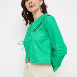 MADAME Green Regular Fit Shirt image 3