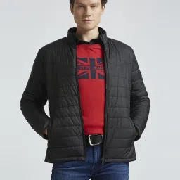 Pepe Jeans Black Regular Fit Quilted Jacket image 4