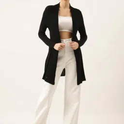 SHOWOFF Black Self Design Shrug-image-51