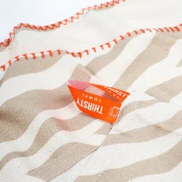 Thirsty Towel White and Beige Blend Abstract Bath Towel image 4