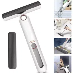 Winberg Dry & Wet Handle Push-Pull Squeezing Cleaning Mini Mop, White & Grey image 2