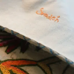 Swadeh Multicolor Wool Woven Golden Lace Tapestry Rug image 4