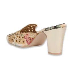 Shoetopia Women's Gold Mule Shoes image 4