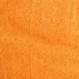 Unnati Silks Cream & Yellow Cotton Printed Saree With Unstitched Blouse image 4
