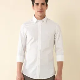 U.S. Polo Assn. White Cotton Slim Fit Striped Shirt-picture-18