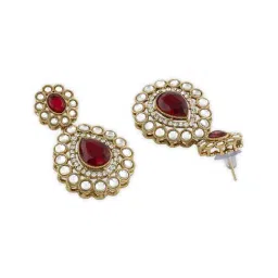 Zaveri Pearls Red Alloy Sets for Women image 3