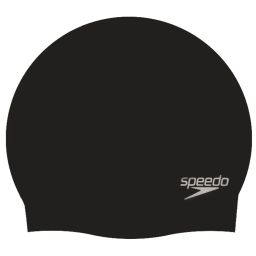 Speedo Unisex Adult Moulded Silicone Swim Cap - Black (Free Size)-picture-4