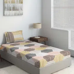 DDECOR - Sand Dunes 100% Cotton Single Bedsheet with 1 Pillow Covers, Brown-image-25