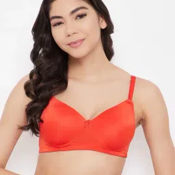 Clovia Orange Non Wired Padded T-Shirt Bra-image-35