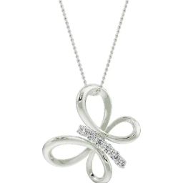 EMORI 14k (585) White Gold Diamond Butterfly Dream Pendant-picture-37