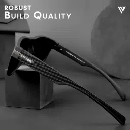 Voyage Black Wayfarer Polarised and UV Protected Lens Unisex Sunglasses image 4