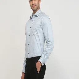 Park Avenue Grey Pure Cotton Regular Fit Printed Formal Shirt image 4