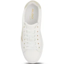 Aldo Women's White & Gold Sneakers image 4