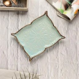 VarEesha Tranquil Sage Green Ceramic Rectangular-Shaped Serving Platter-picture-42