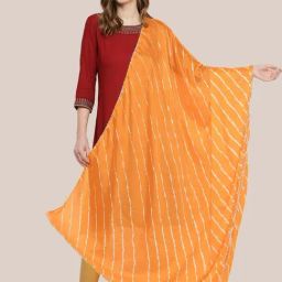 Dupatta Bazaar Yellow Striped Dupatta-picture-46