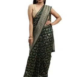 Mohey Green Embroidered Saree With Blouse-picture-21