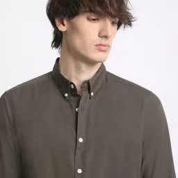 The Bear House Grey Cotton Slim Fit Shirt image 4