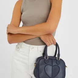 Accessorize London Navy Blue Textured Satchel-picture-35