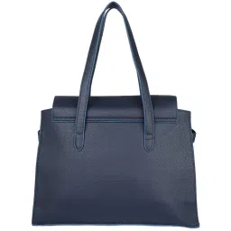 Carlton London Dark Blue Solid Medium Handbag image 4