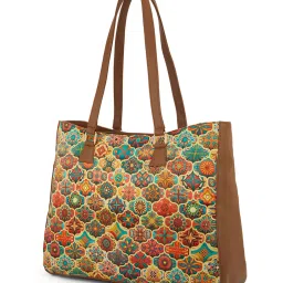 Glo By Globus Multi Ethnic Motifs Printed Medium Tote image 4