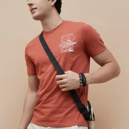 Fame Forever by Lifestyle Red Cotton Regular fit Print T-Shirt image 4