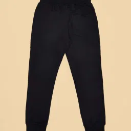 Pantaloons Junior Boys Jet Black Cotton Solid Track Bottoms & Joggers image 4