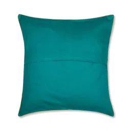 Fabindia Home Udai Teal Cotton Silk Cushion Cover image 4