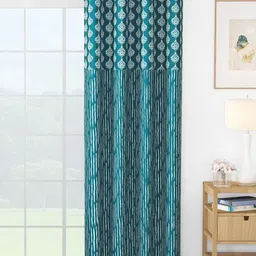 Story@home Turquoise Blue & White Ethnic Motifs Printed Room Darkening Door Curtain-picture-16