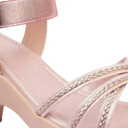 Shoetopia Kids Peach Sling Back Wedges image 4