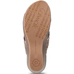 Catwalk Women's Brown Cross Strap Wedges image 4