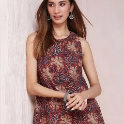 Fabindia Maroon Cotton Printed A Line Short Kurti image 4