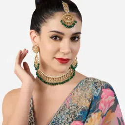 Zaveri Pearls Green Alloy Sets for Women image 5