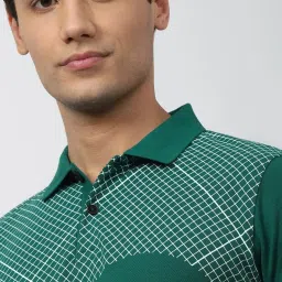 Peter England Green Slim Fit Printed Polo T-Shirt image 4
