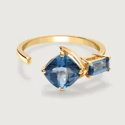 Mia by Tanishq Scarlet 14k London Blue Topaz Finger Ring-picture-23