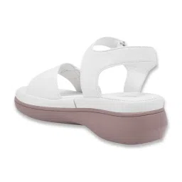 Shoetopia Women's White Ankle Strap Wedges image 4