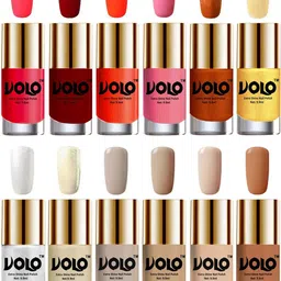 VOLO Set Of 12 Extra Shine Vibrant Shades Nail Polish- 9.9ml Each- Combo-No-327 image 1