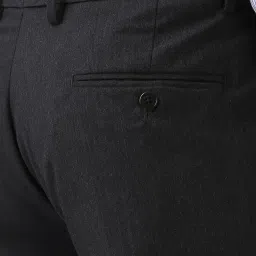 Peter England Grey Slim Fit Texture Trousers image 4